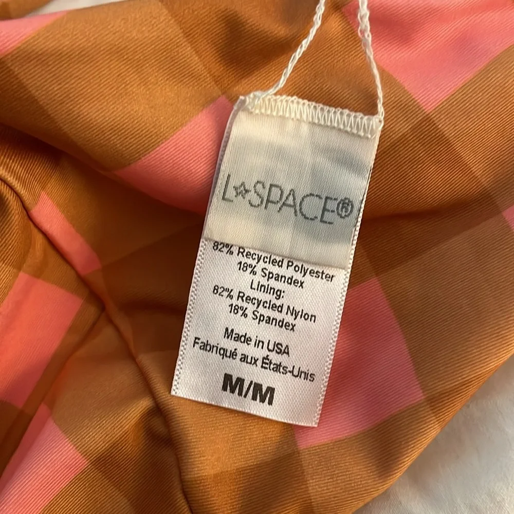 l*space Seaesta Seaside Gingham Jess Pullover Swim Bikini‎ Top Medium